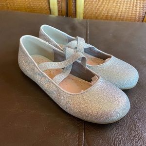 Little Girl Dream Pairs Silver Glitter Ballet Flats
